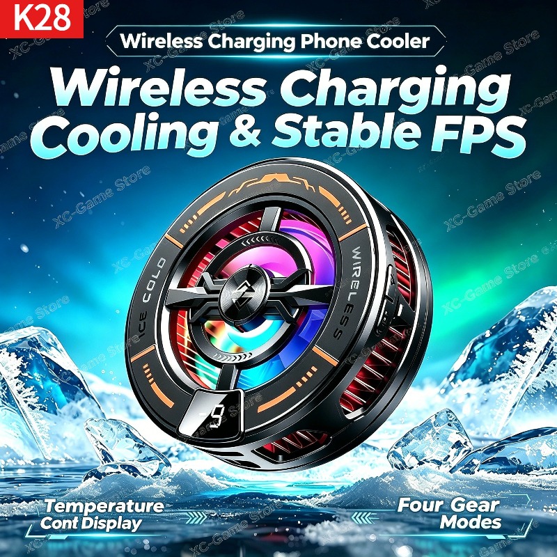 Gaming Accessories For Mobile - K28 magnetische halfgeleider-telefoonkoeler met draadloze snelle