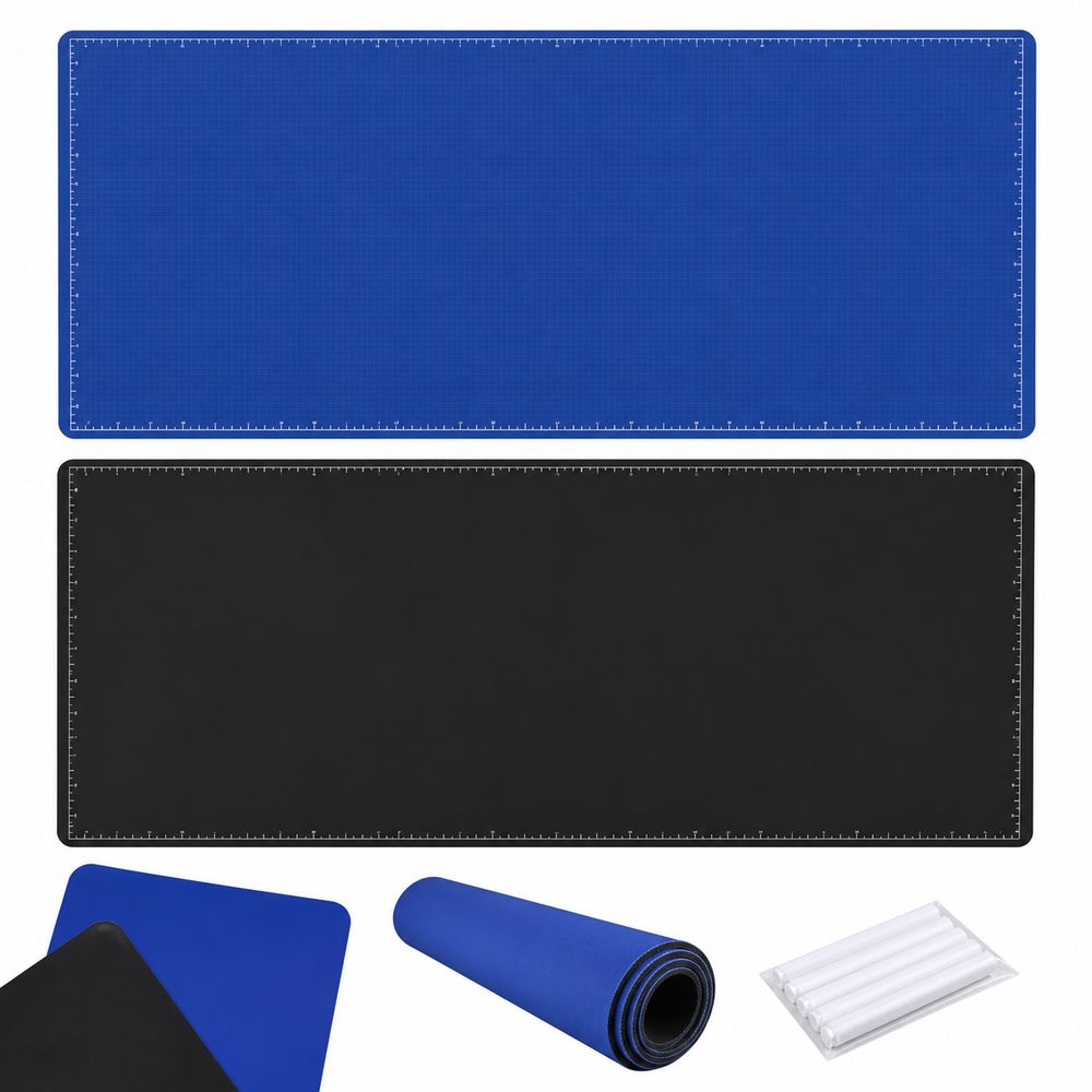 Desk Corner Mat - Cadeaus Dubbelzijdige Dubbelzijdige Bureaumat Herbruikbaar Blauw